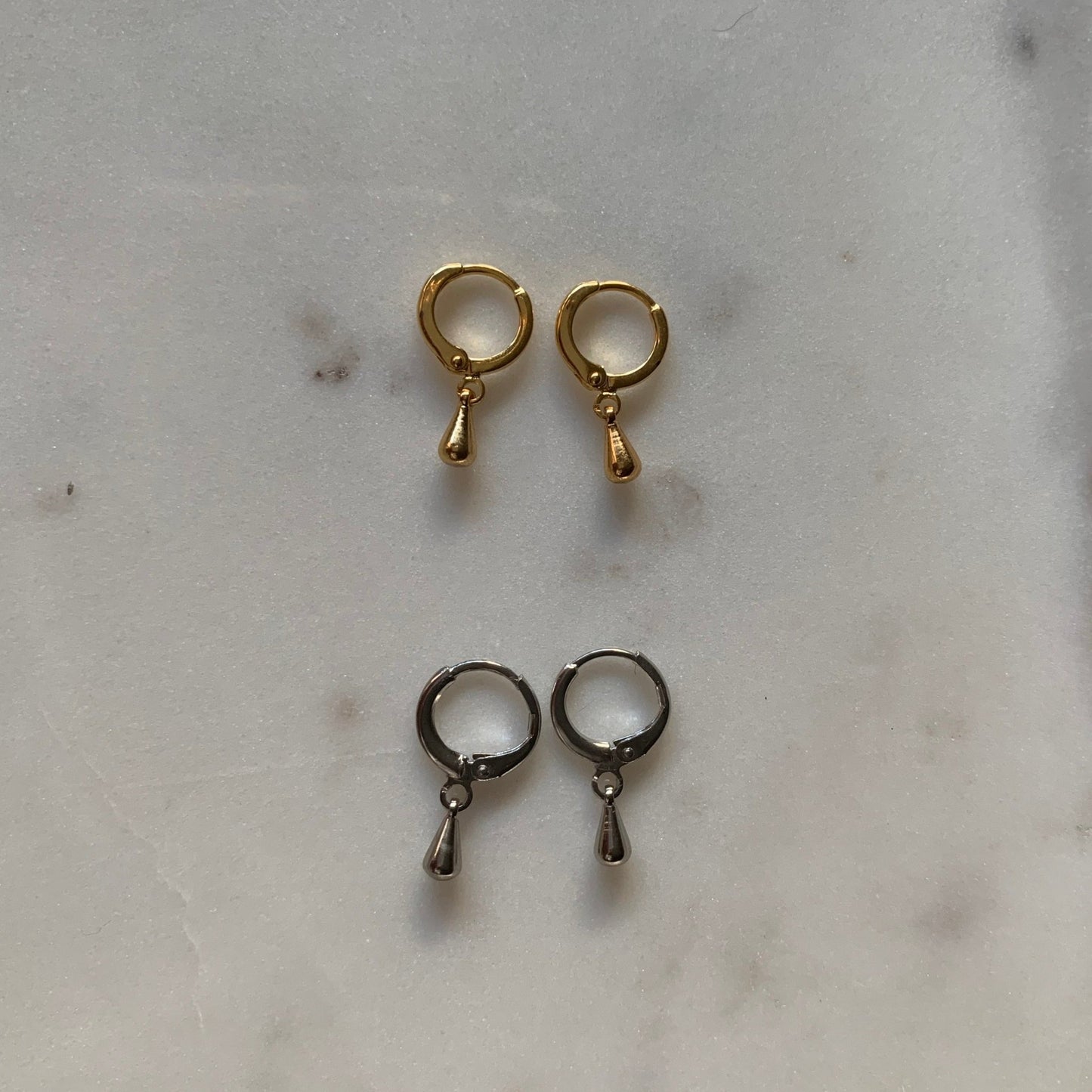 gold and rhodium courage hoops