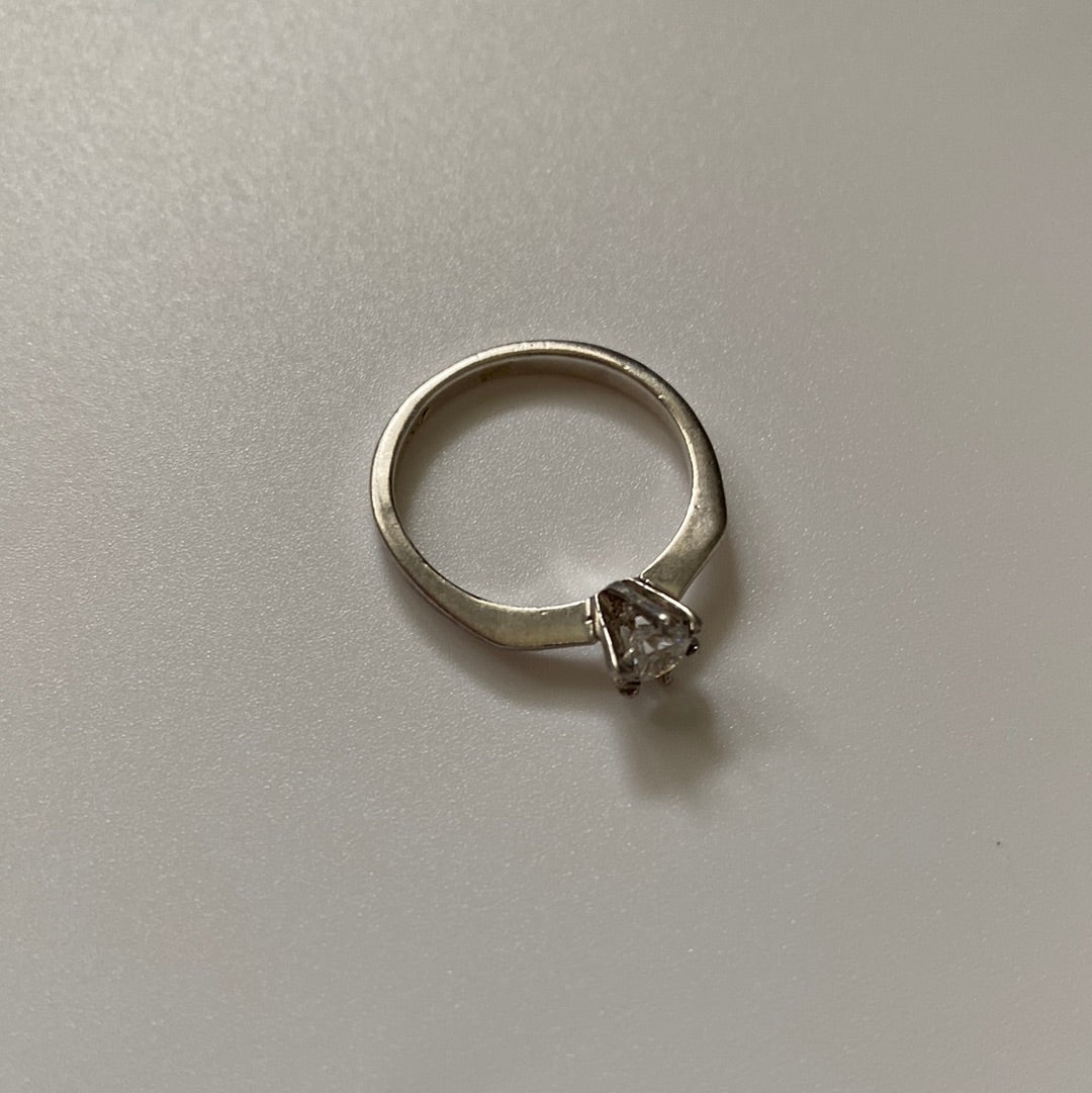 CZ solitaire ring