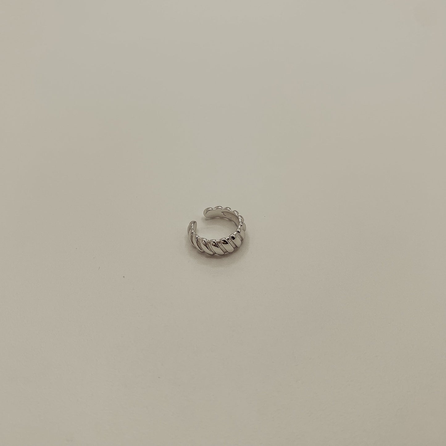 silver growth ear cuff in croissant