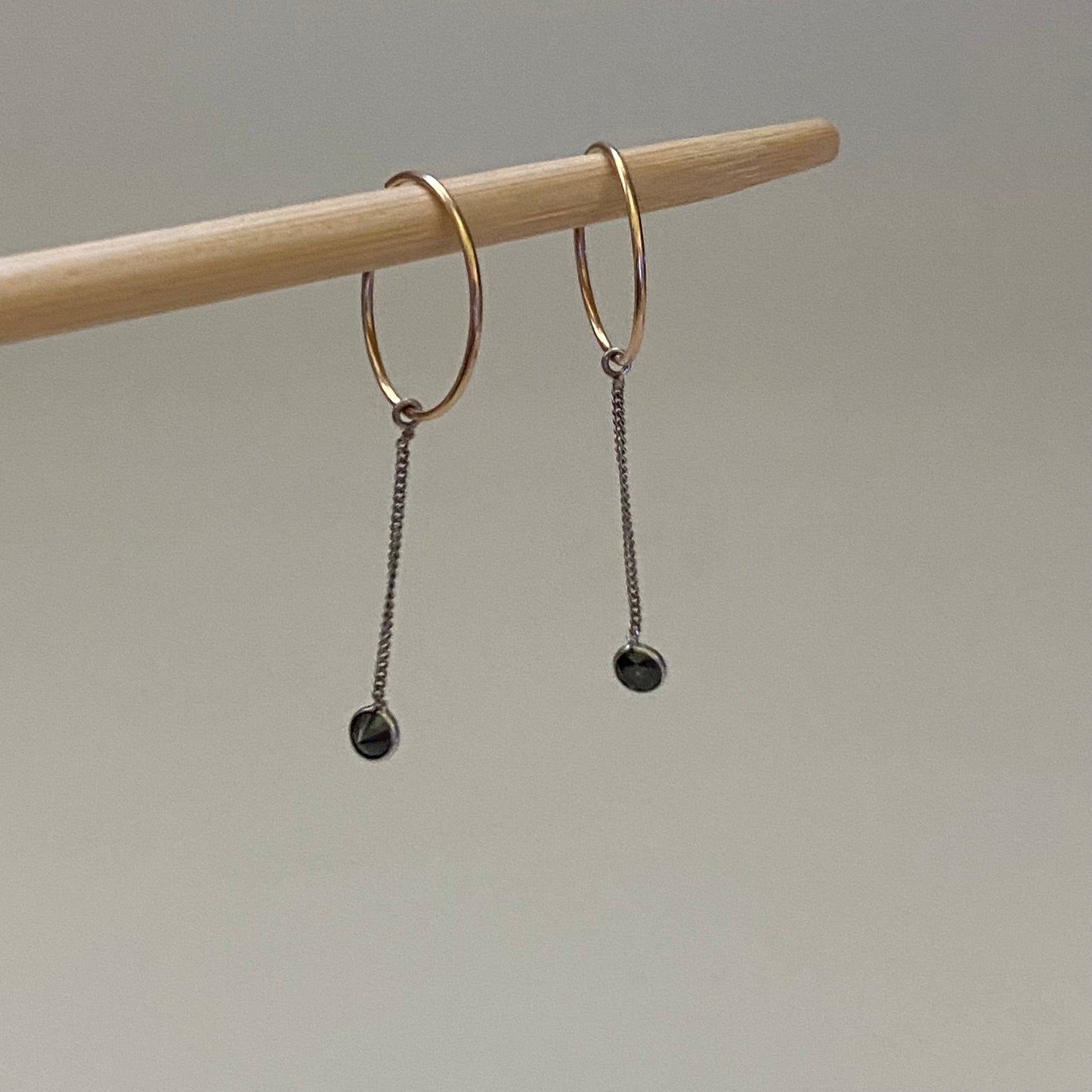 10k black diamond earrings