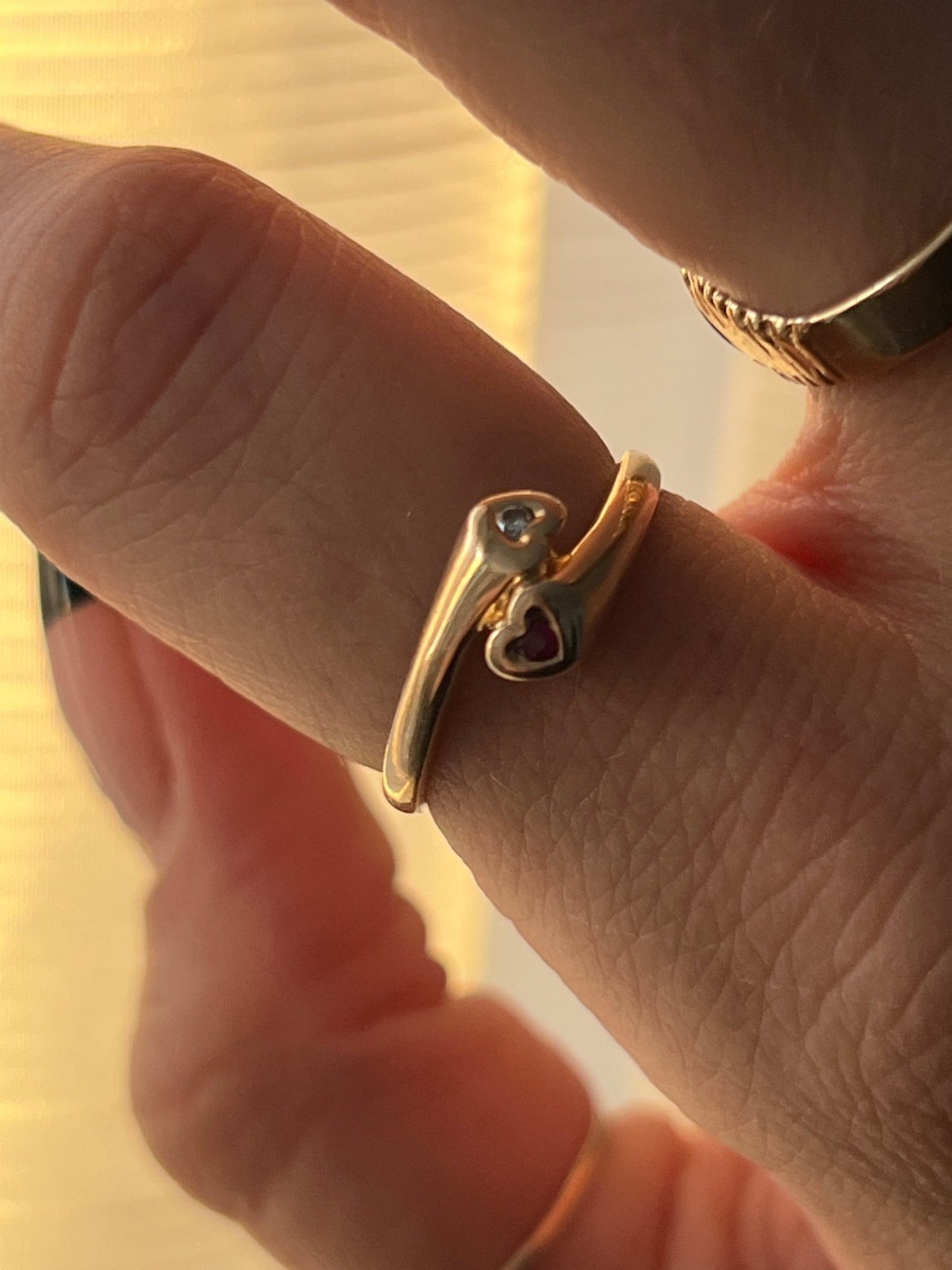 Ruby & diamond heart ring - gldn grl