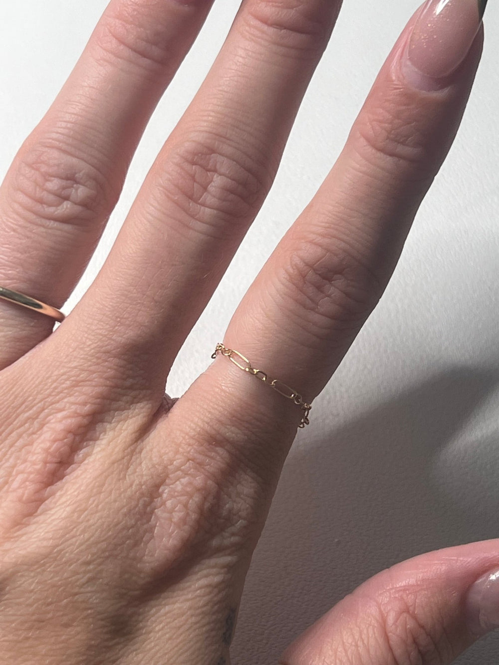 14k crinkle chain ring - gldn grl