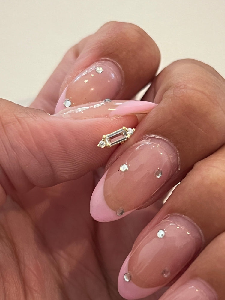 14k CZ stud - gldn grl