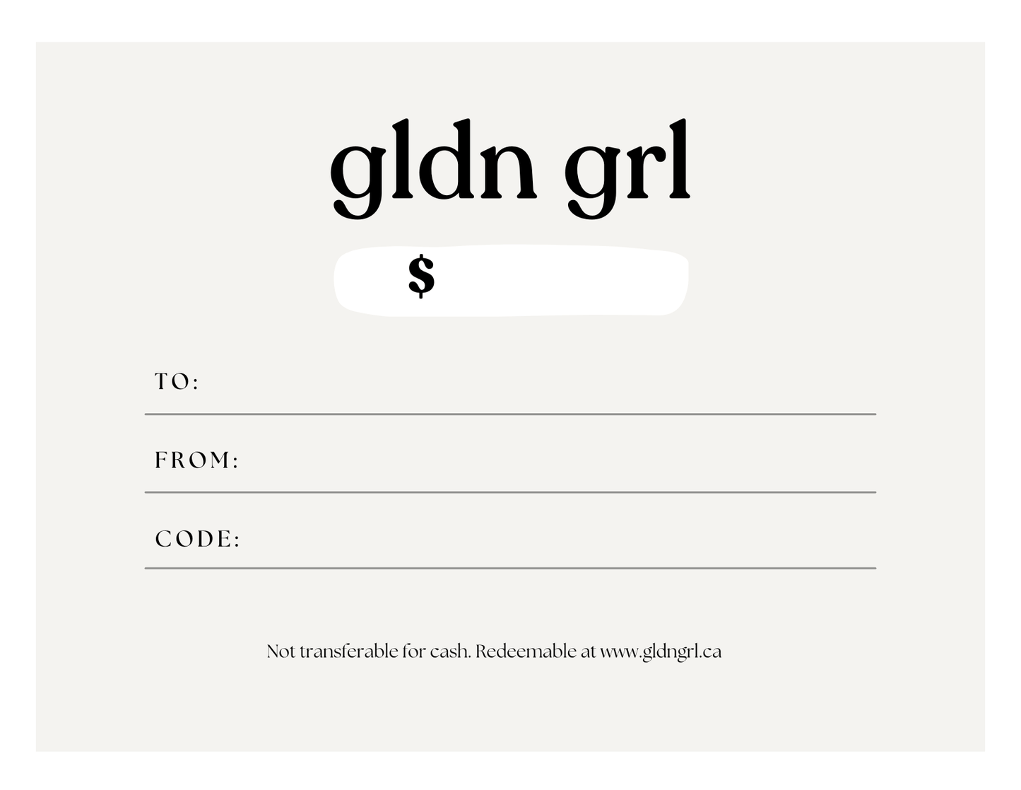 
                  
                    gift card - gldn grl
                  
                