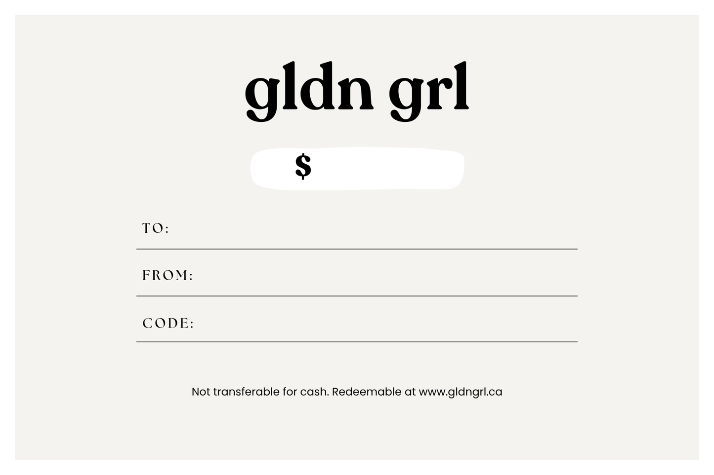 
                  
                    gift card - gldn grl
                  
                