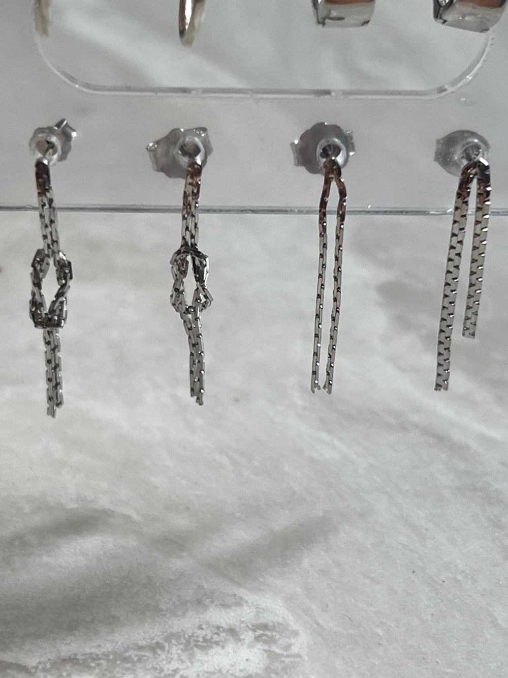 Silver dangling studs - gldn grl