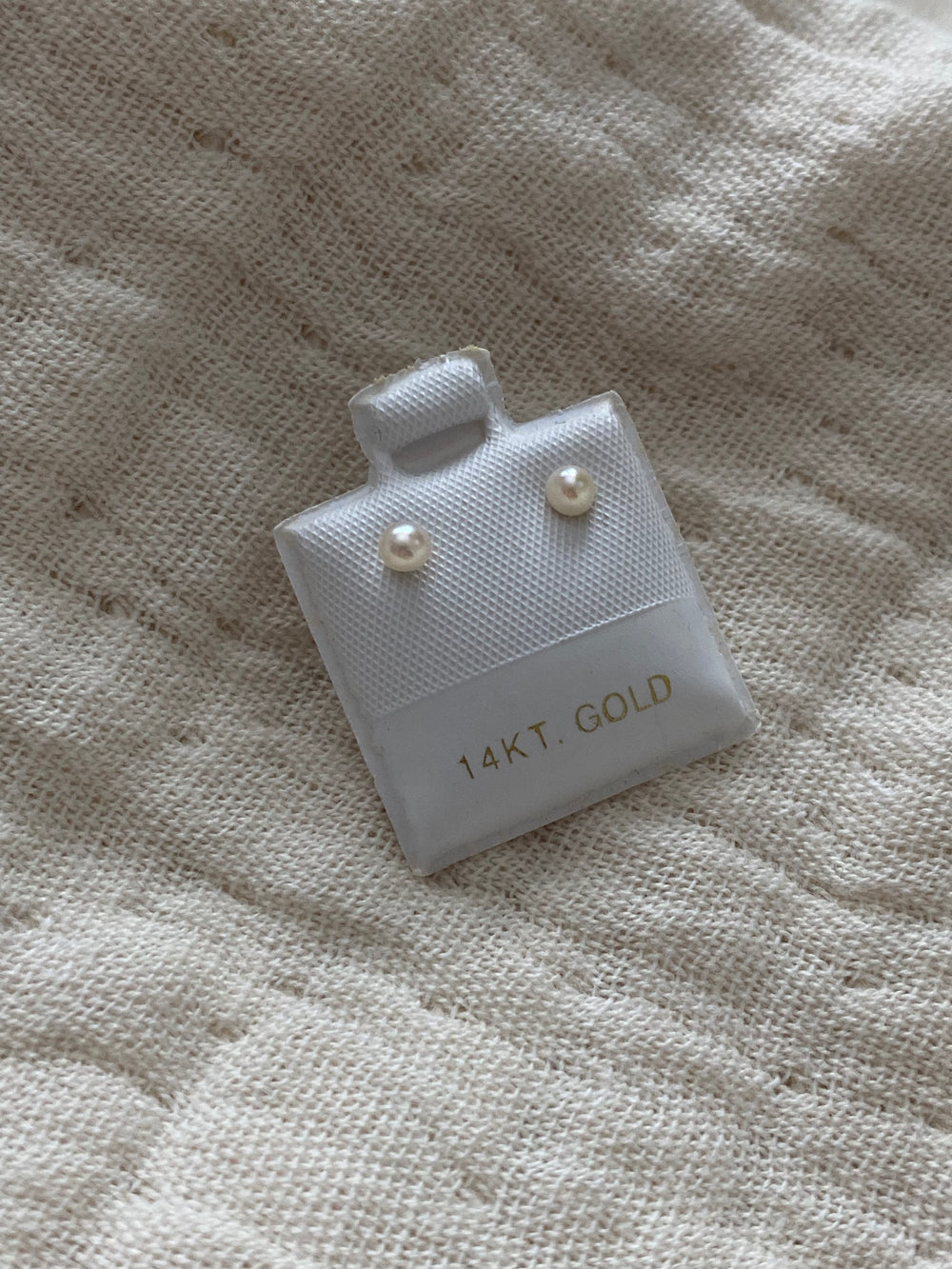14k dainty pearl studs