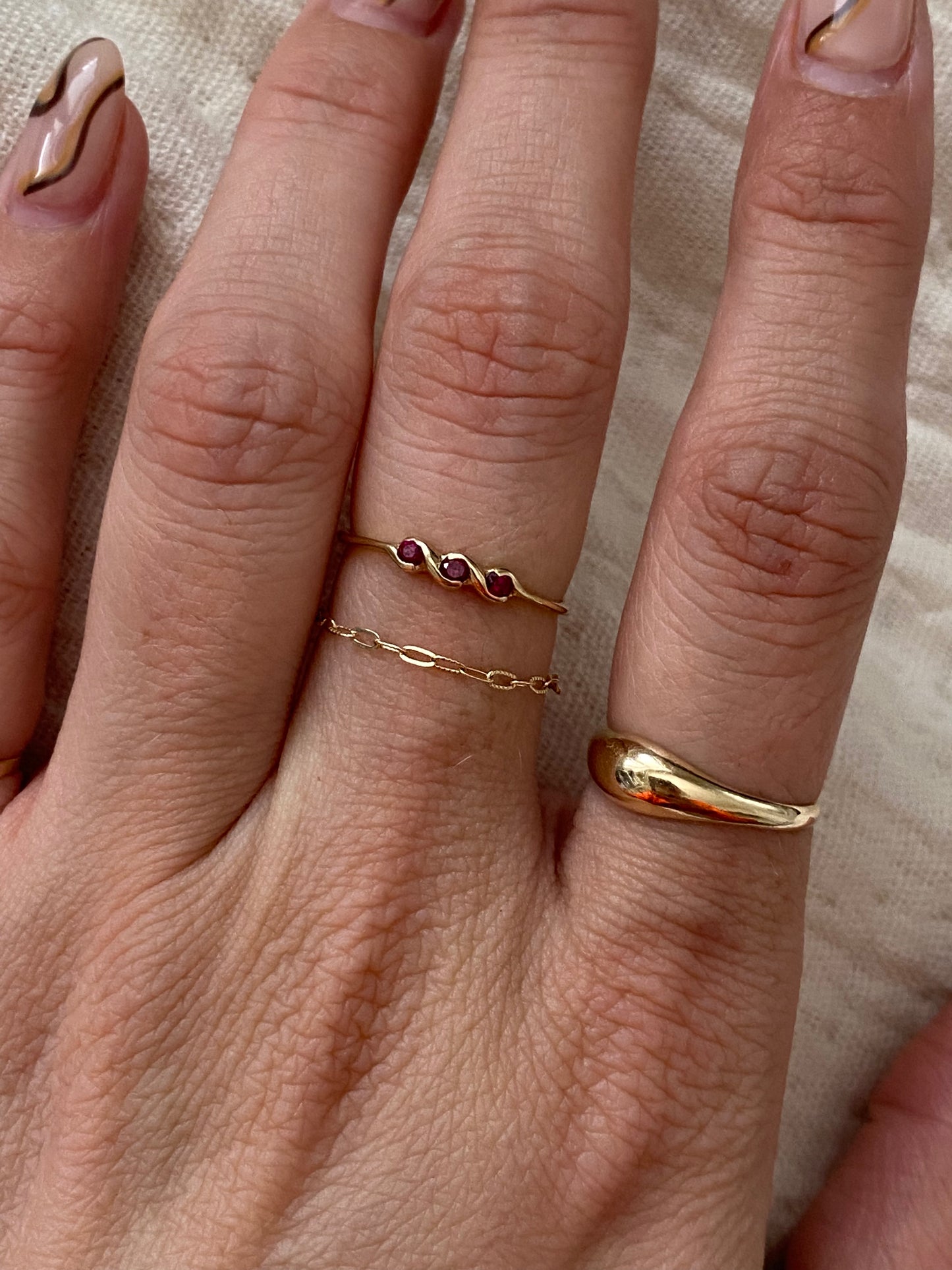 
                  
                    Minimalist 3 stone ring
                  
                